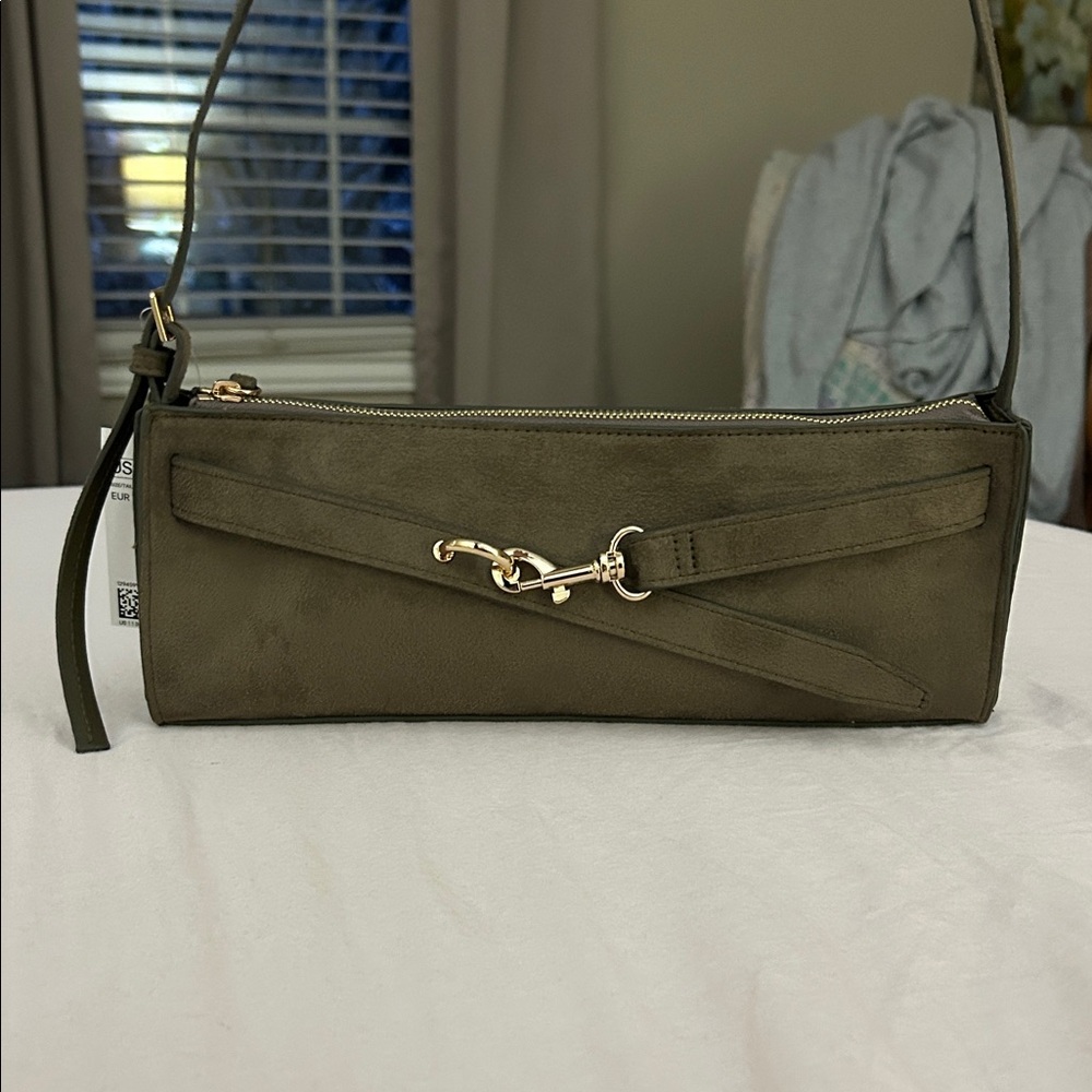 H&M olive suede like shoulder bag